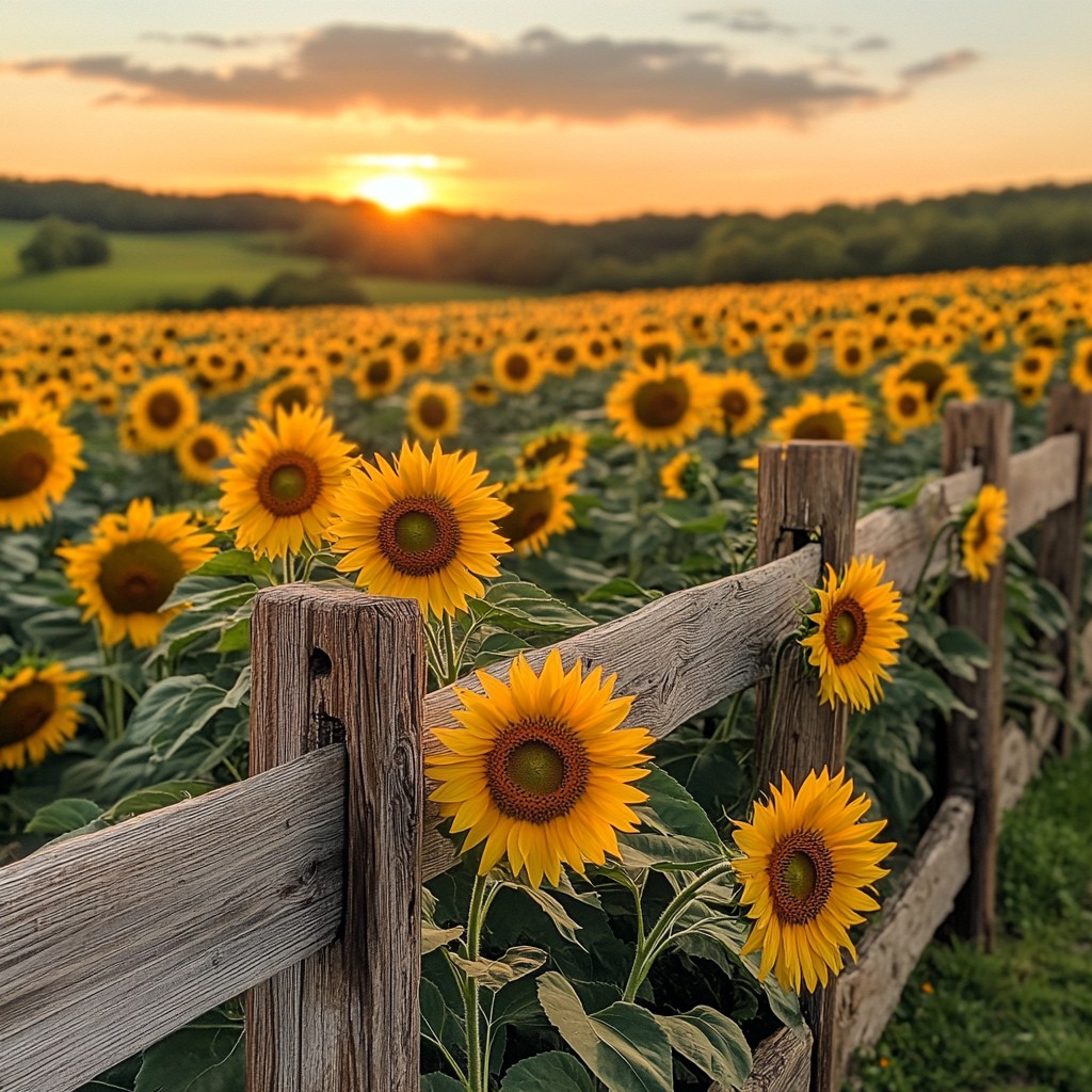 Free Sunset Sunflower Field Image - Sunset, Sunflowers, Field ...