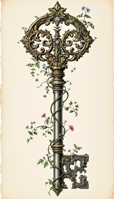 Free Botanical Key Illustration Image - Botanical, Key, Skeleton ...
