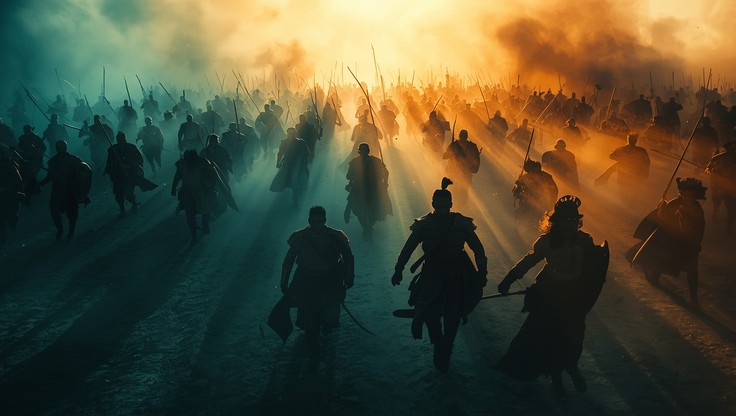 Free Divided Battle Lines Image - Battle, Warriors, Silhouettes ...