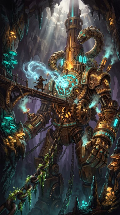 Magic Rune Mech Free Ancient Machine Awakens Image - Fantasy, Steampunk, Mechanical ...