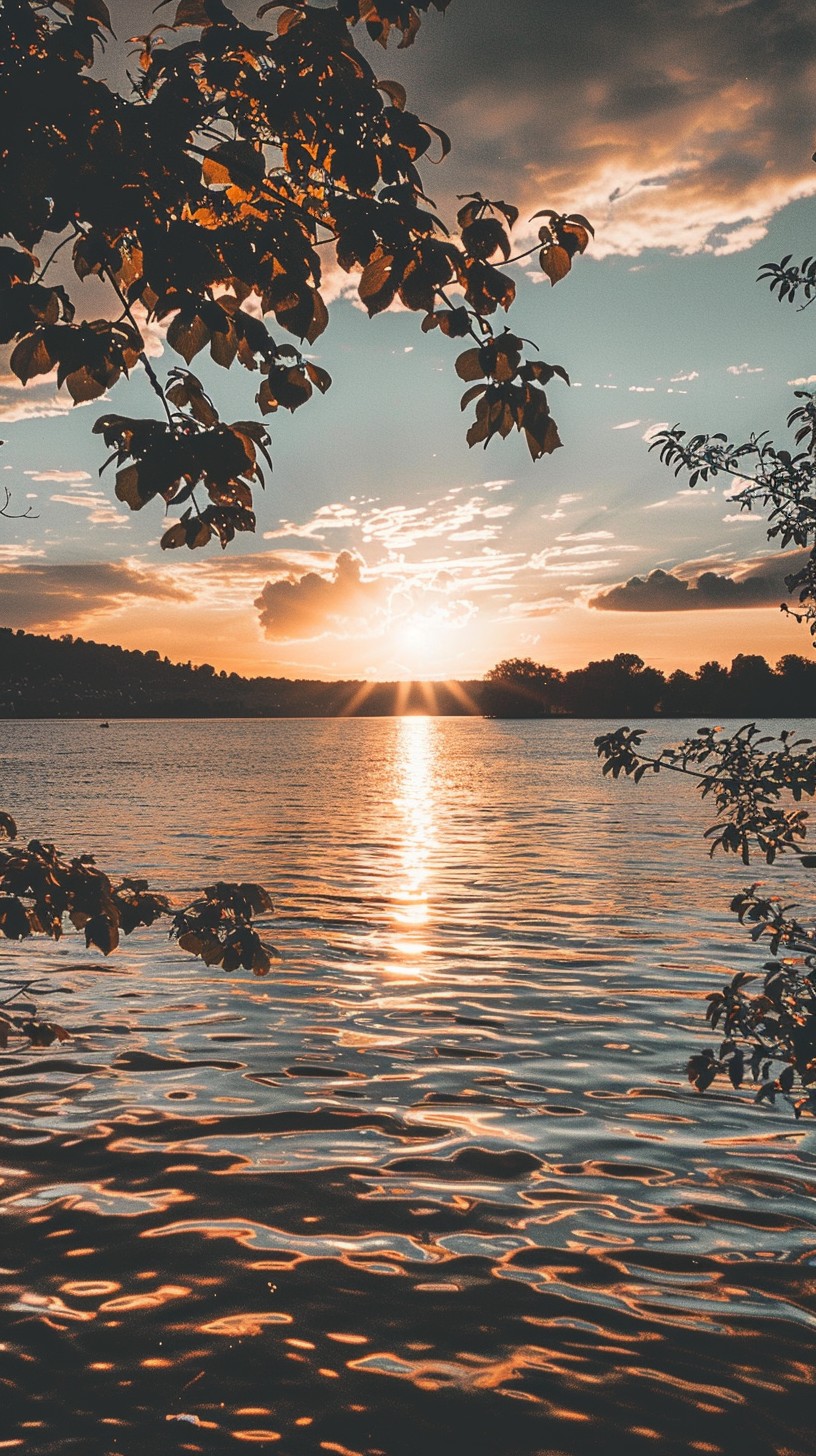 Free Sunset Lake View Image - Sunset, Lake, Water | Download at StockCake