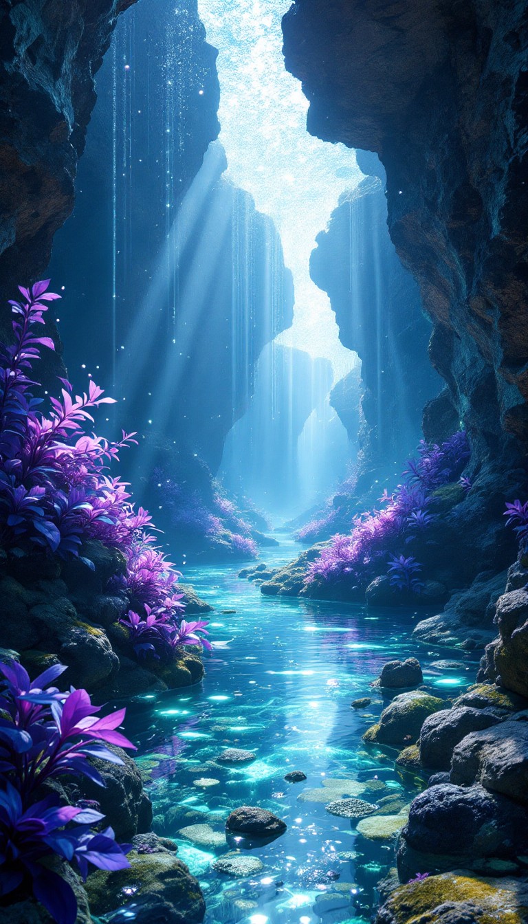 Free Mystical Underwater Cave Image - Underwater, Cave, Sunbeams ...