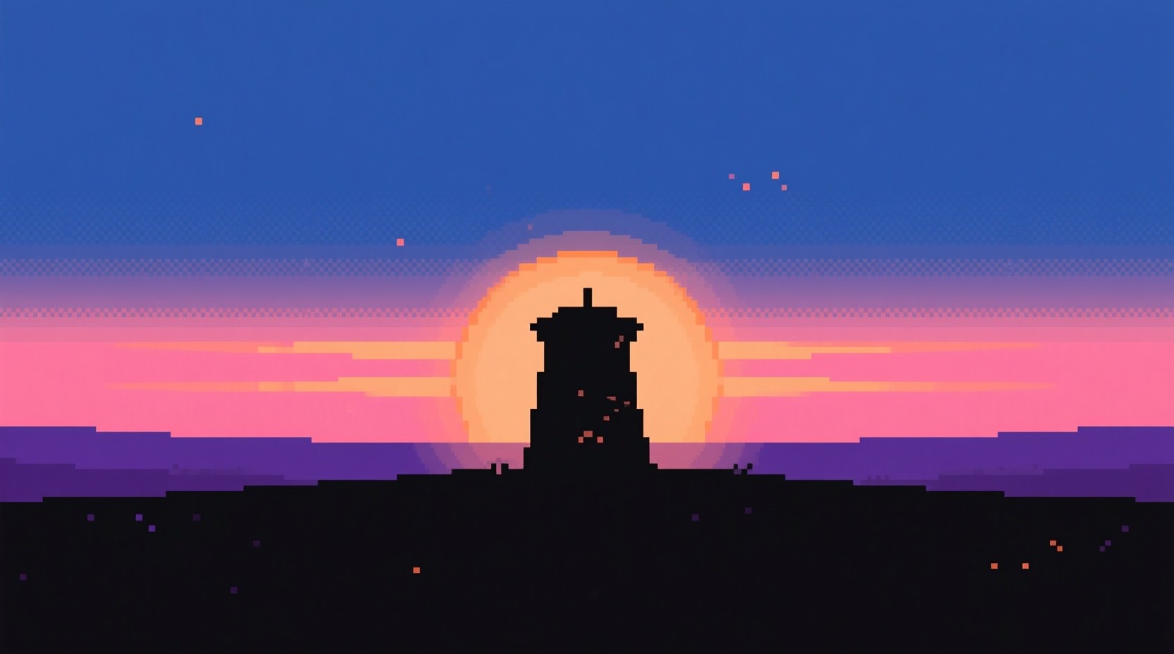 Free Pixel Dawn Sentinel Image - Pixelart, Sunrise, Silhouette ...