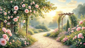 Free Enchanted Garden Path Image - Garden, Roses, Path | Download at ...