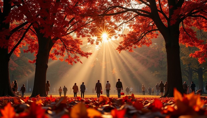 Free Autumn's golden path Image - Autumn, Sunbeams, Forest | Download ...