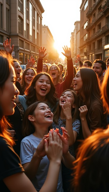 Free Downtown Victory Dance Image - Celebration, Sunset, Urban ...