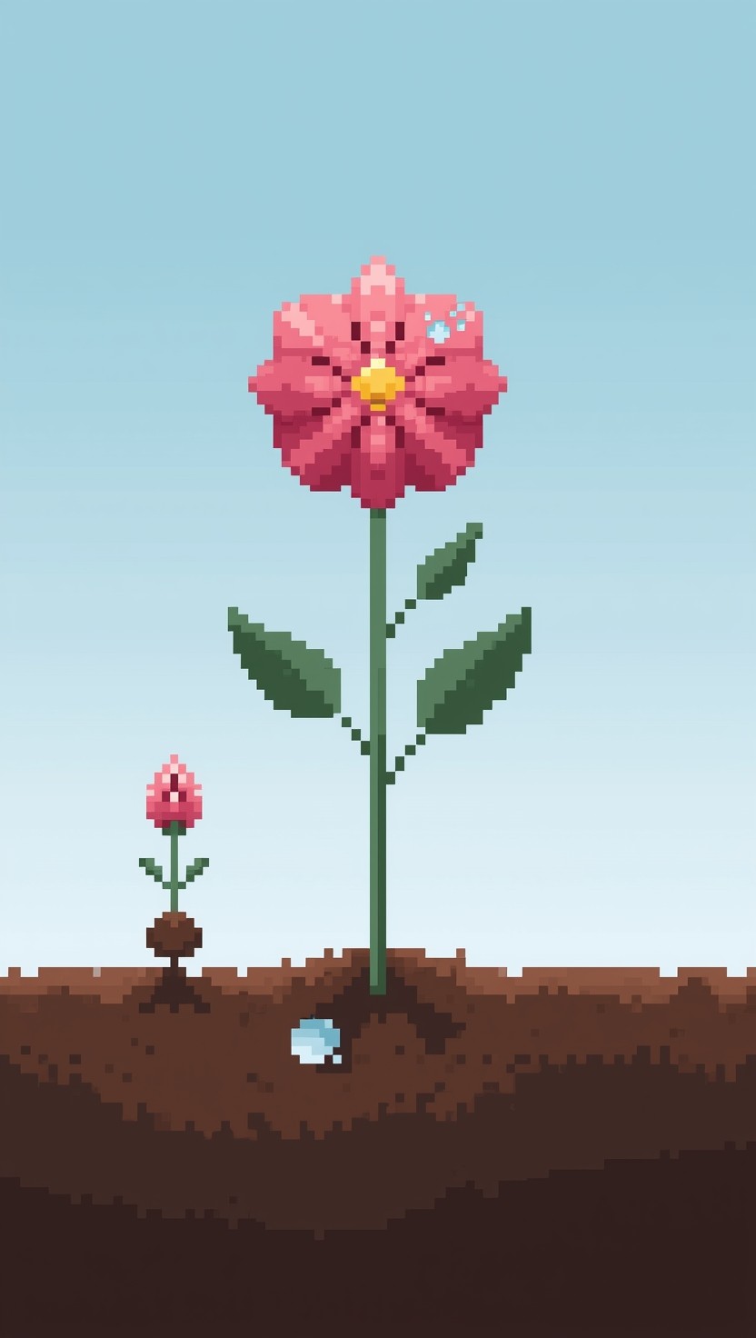 Free Pixel Flower Journey Image - Pixelart, Flower, Growth | Download ...