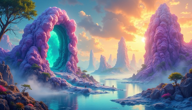 Free Floating Fantasy Islands Image - Watercolor, Fantasy, Islands ...