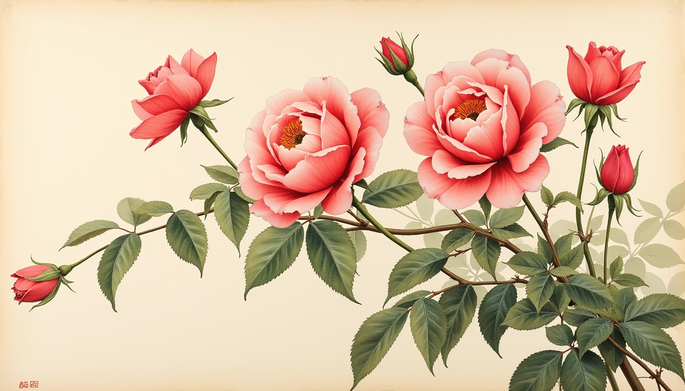 Free Elegant Rose Study Image - Roses, Botanical, Watercolor | Download ...