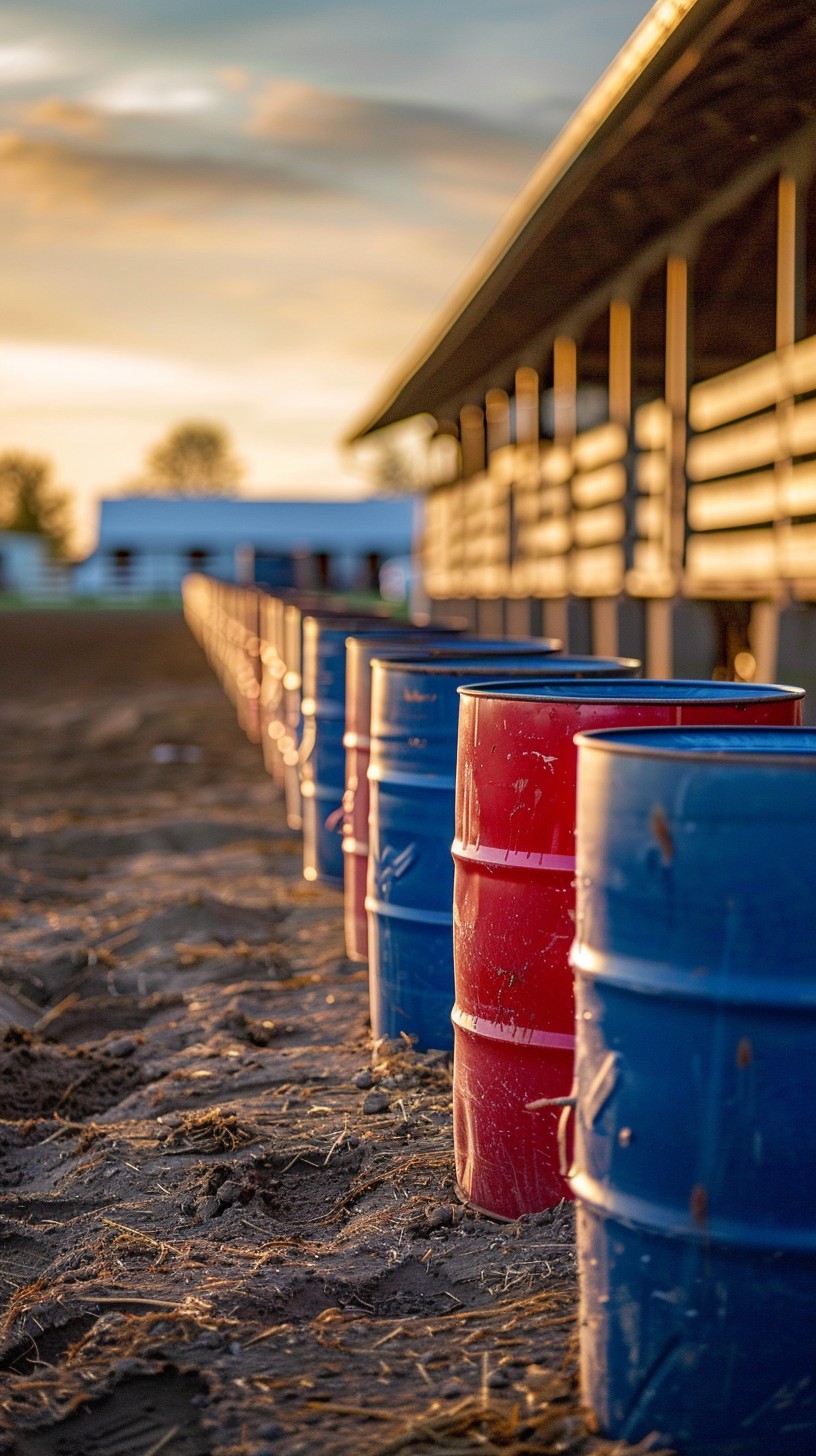 Barrel Raicnf Free Barrel Racing Prep Image - Barrels, Stable, Sunset | Download at ...