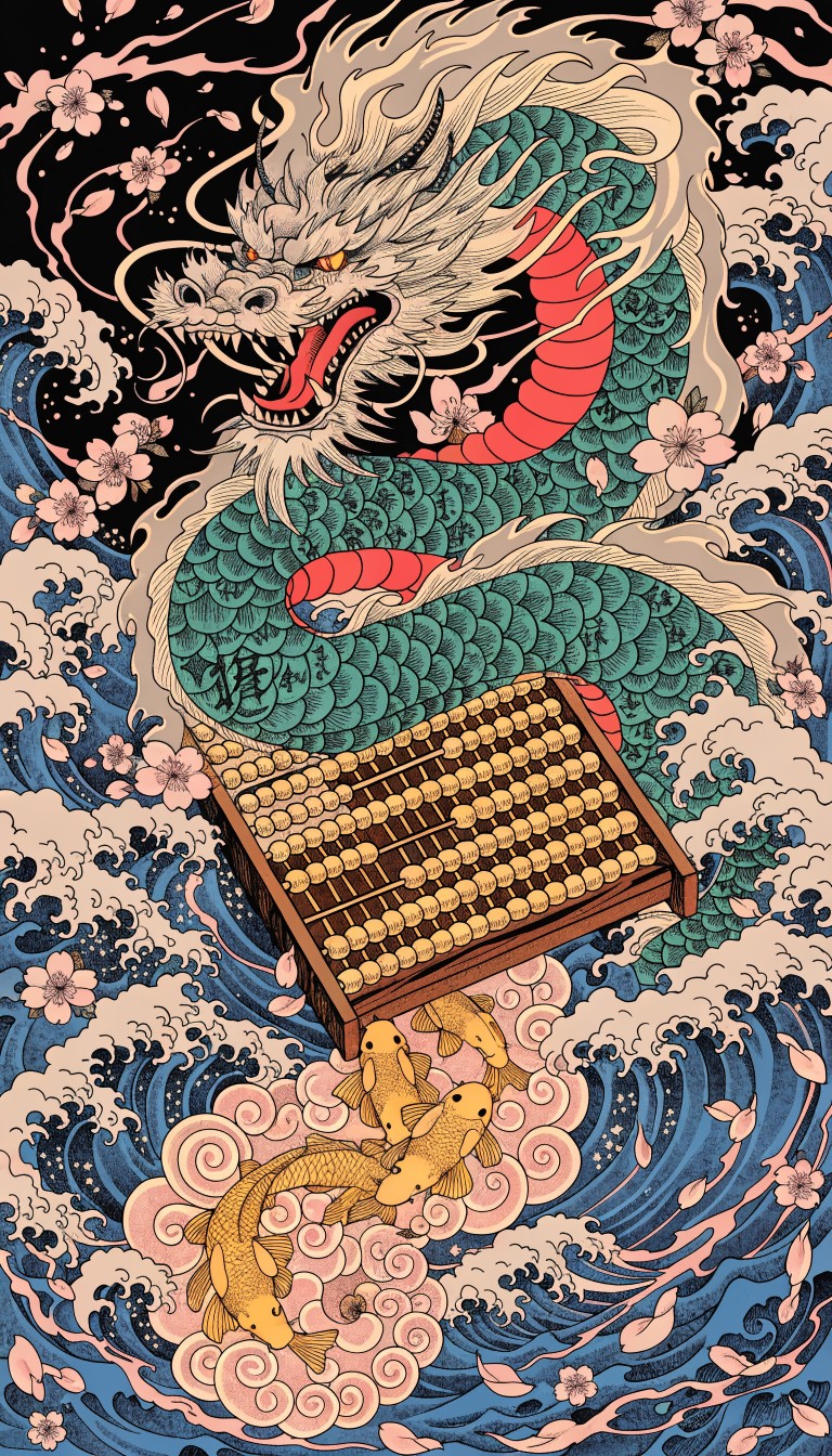 Free Dragon Meets Mathematics Image - Dragon, Abacus, Koi | Download at ...