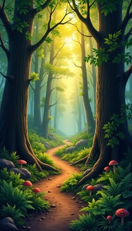 Free Enchanted Forest Path Image - Forest, Path, Sunbeams | Download at ...