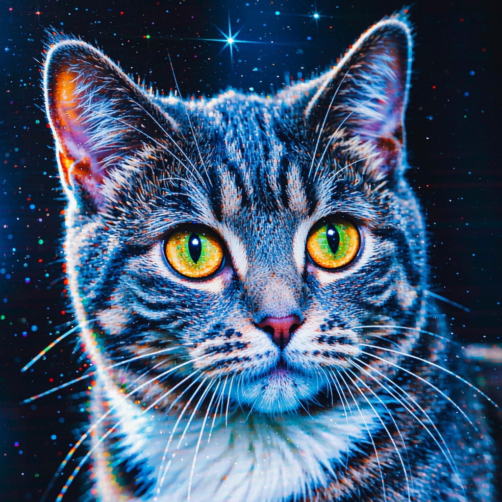 Free Pixel Cat Portrait Image - Pixel, Cat, Digital | Download at StockCake