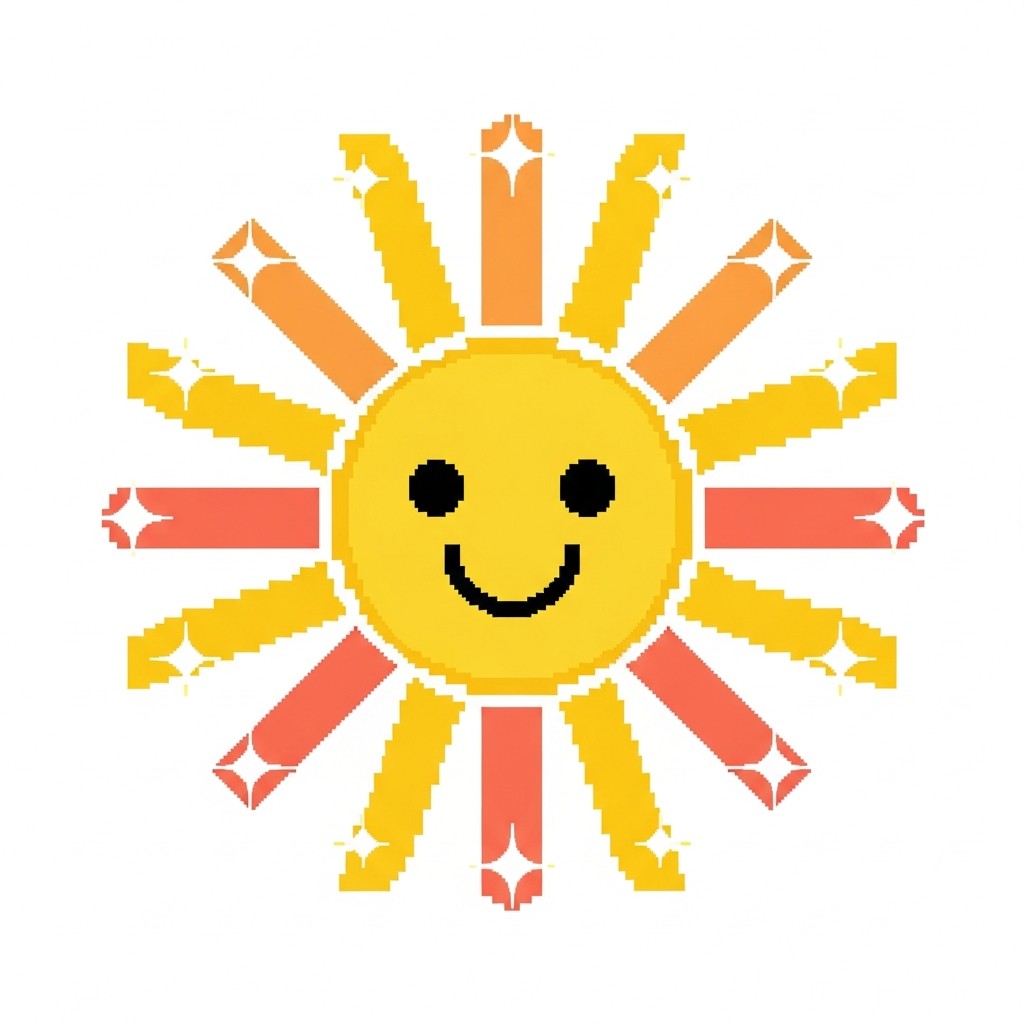 Free Sunshine Pixel Joy Photo - Pixel, Sun, Kawaii | Download at StockCake