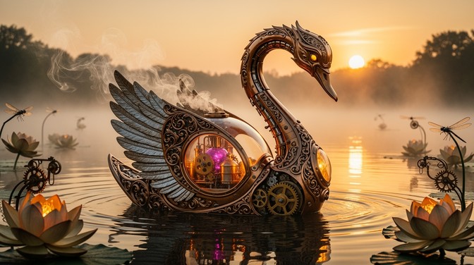 Free Mechanical Swan Glides Image - Steampunk, Mechanical, Swan ...