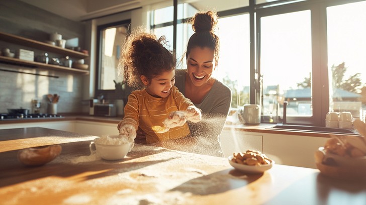 Free Family baking fun Image - Kitchen, Baking, Mother | Download at ...