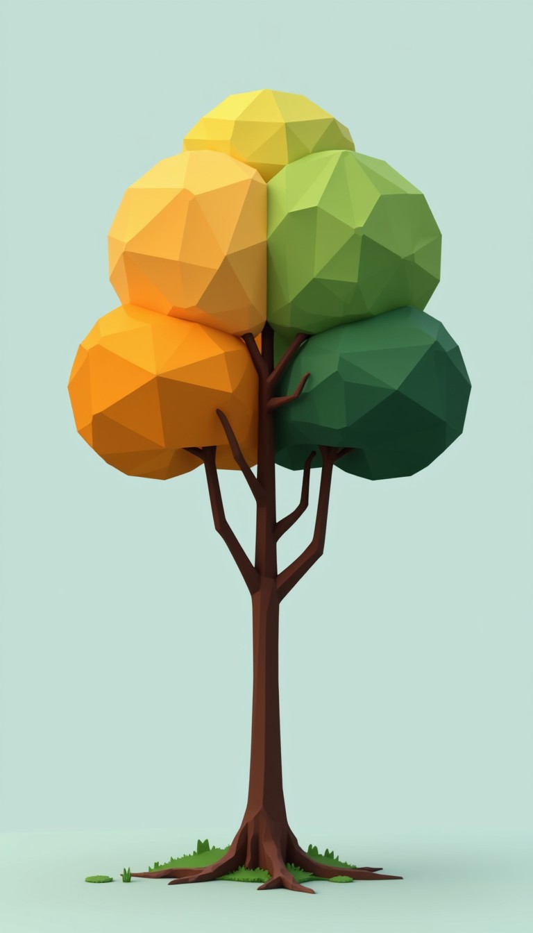 Free Geometric Seasonal Tree Image - Geometric, Lowpoly, 3d | Download ...
