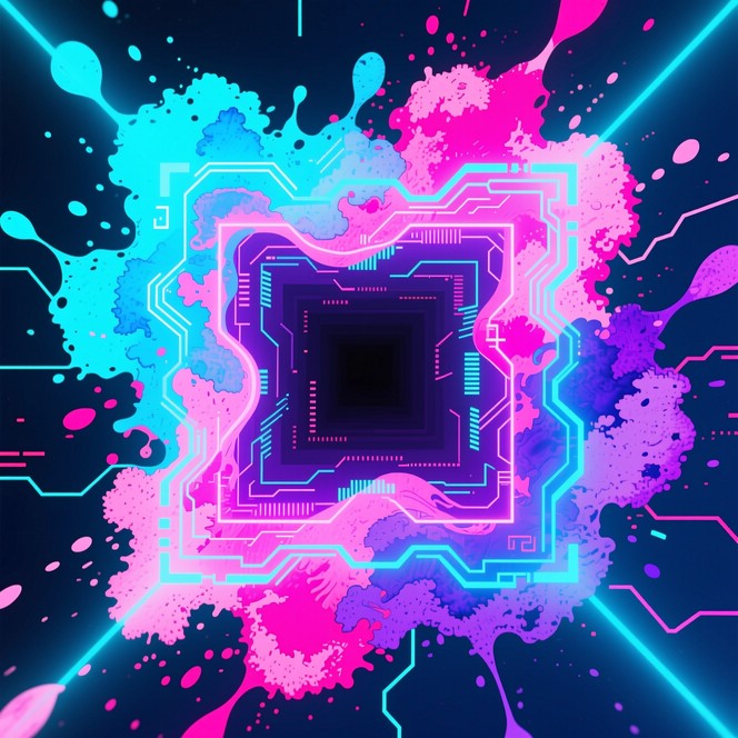 Download Neon Mona Lisa Image - Cyberpunk, Renaissance, Neon | StockCake