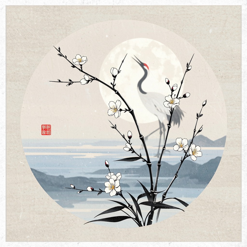 Free Bamboo Moon Serenity Image - Bamboo, Ink, Chinese | Download at ...