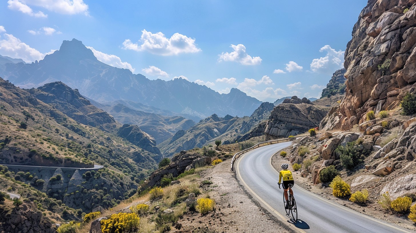 Download Cyclist Mountain Ride Image - Cycling, Mountains, Road | StockCake