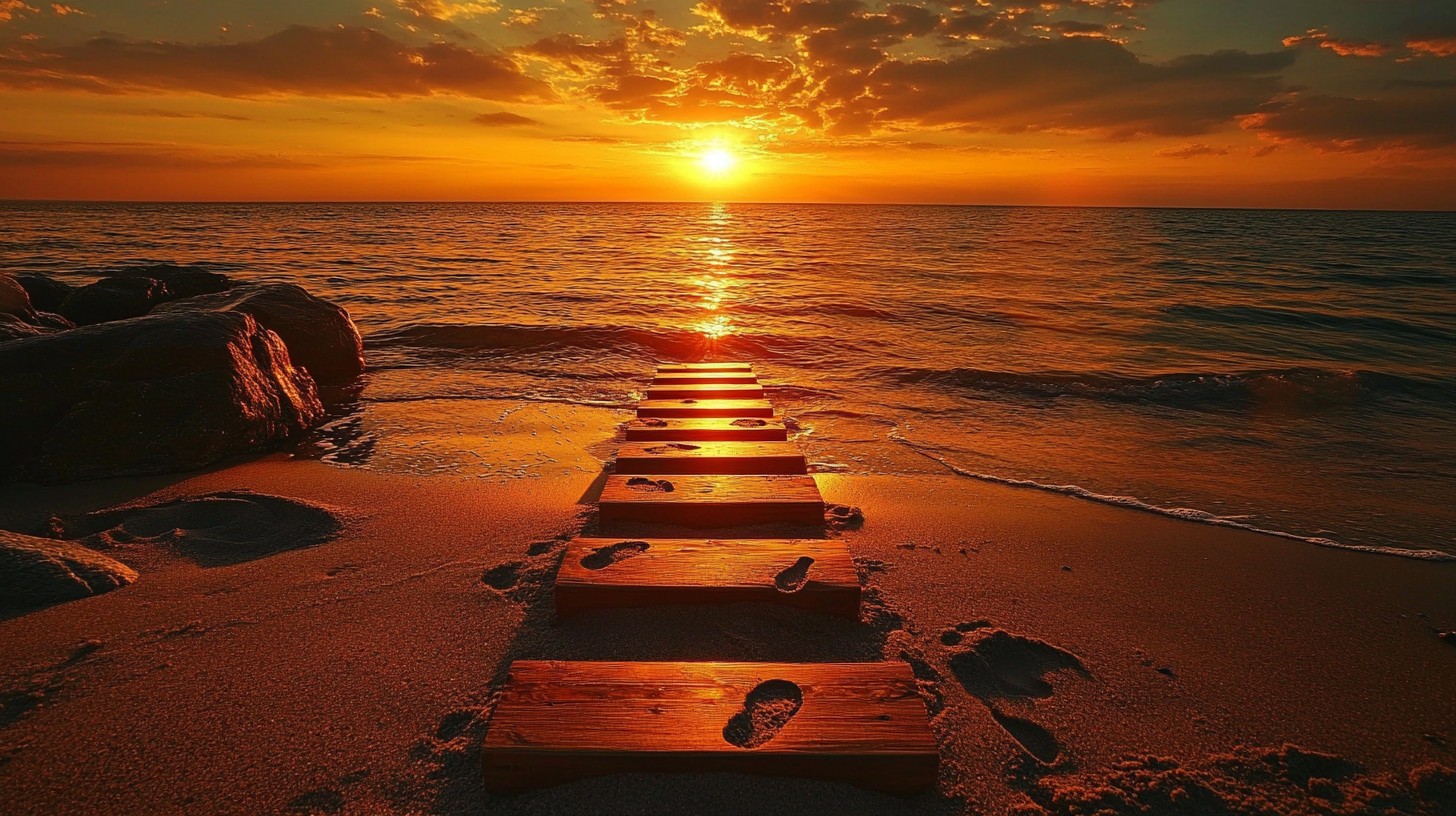 Free Sunset Beach Path Image - Sunset, Beach, Path | Download at StockCake