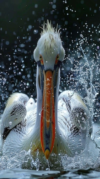 Free Splashy Pelican Bath Image - Pelican, Splash, Water | Download at ...