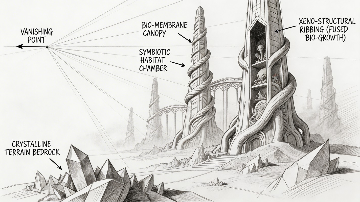 Alien Building Drawing Free Alien Architecture Sketch Image - Architecture, Alien ...