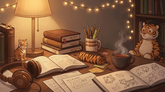 Download Cozy Tiger Study Stock Images for Free | StockCake