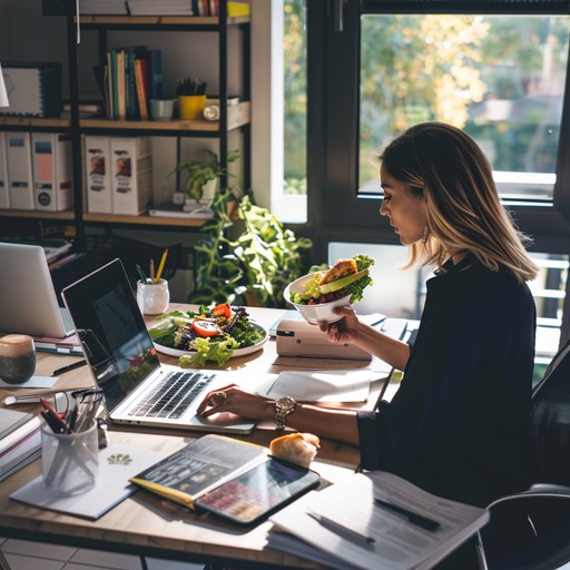 Free Lunchtime Office Work Image - Office, Woman, Salad | Download at ...