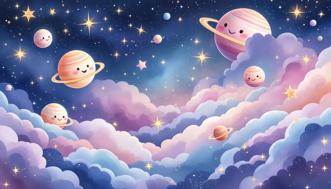 Free Dreamy Space Friends Image - Planets, Stars, Galaxy | Download at ...