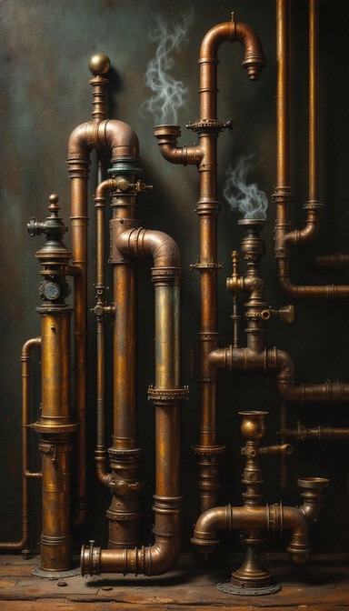 Copper Steam Line Free Copper Pipe Symphony Image - Copper, Steampunk, Industrial ...