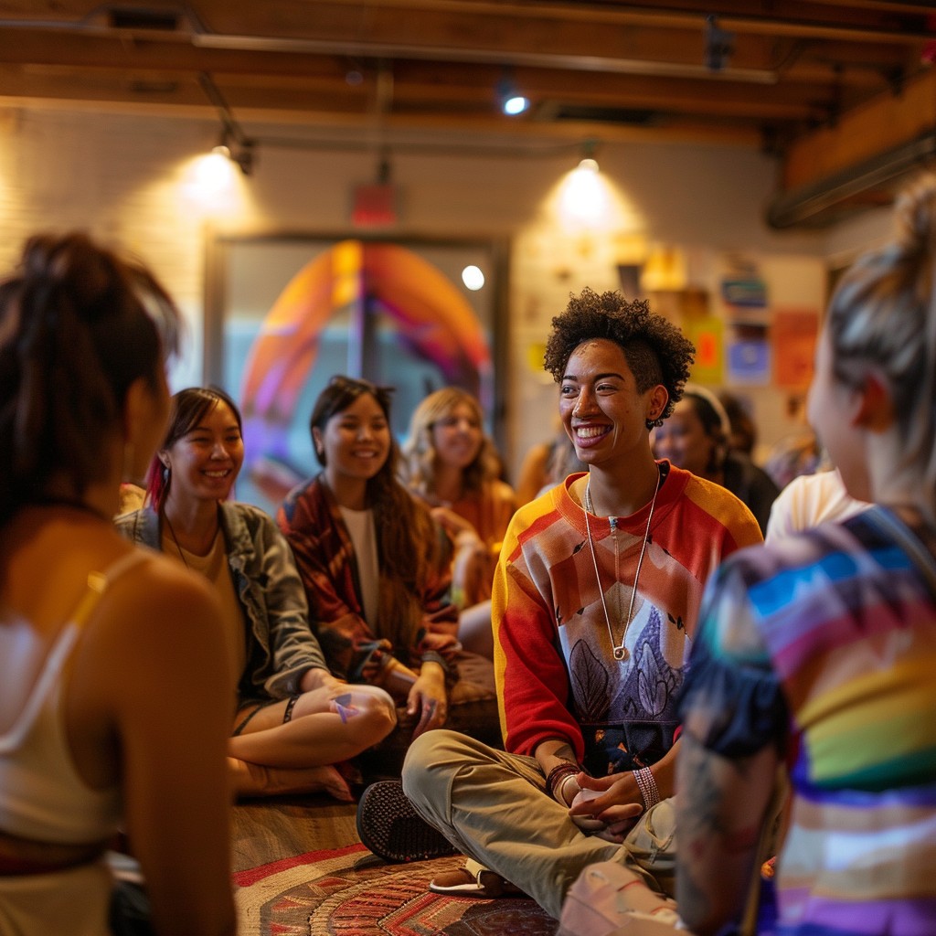 Free Joyful group gathering Image - Friends, Laughter, Indoor ...