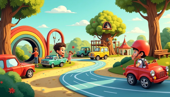 Free Playful Vehicle Park Image - Playground, Vehicles, Cartoon ...