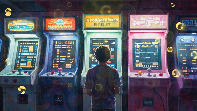 Arcade Screen Reflection Free Arcade Neon Nostalgia Image - Arcade, Watercolor, Neon | Download ...