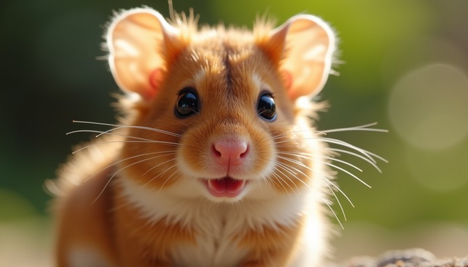 Beautiful view of Hamster Whiskers Sense Vibrations Through Air
