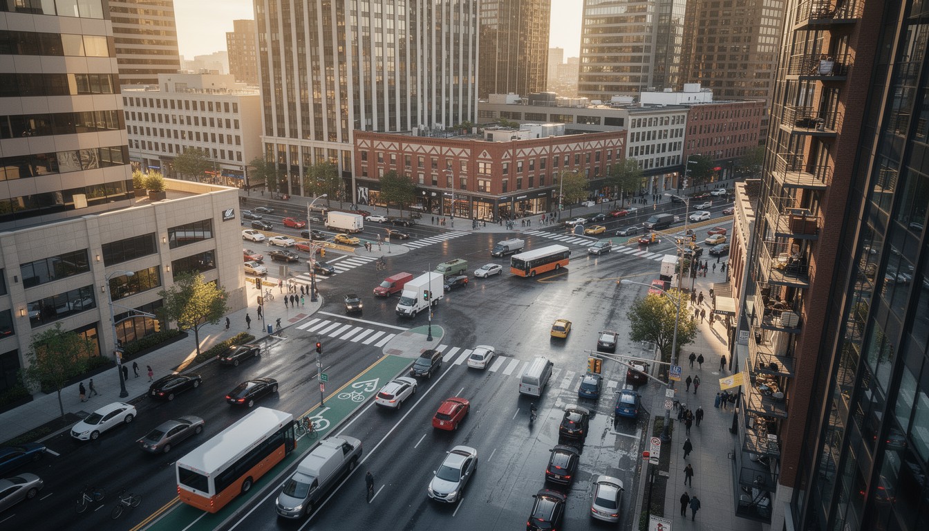 Free Busy Urban Intersection Image - Intersection, Traffic, City ...