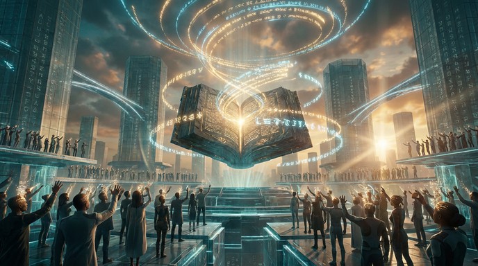 Knowledge Futuristic Free Knowledge Illuminates Civilization Image - Futuristic, Book ...