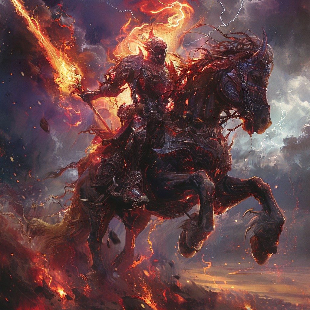 Free Fiery Apocalyptic Rider Image - Rider, Fire, Horse | Download at ...