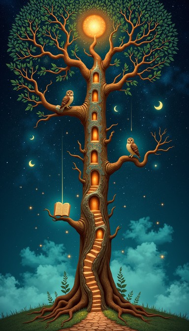 Free Wisdom Tree Illuminated Image - Tree, Wisdom, Cosmic | Download at ...