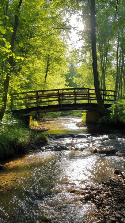 Springtime Forest Bridge Free Enchanting Fairy Cottage Image - Fairy, Cottage, Garden | Download ...