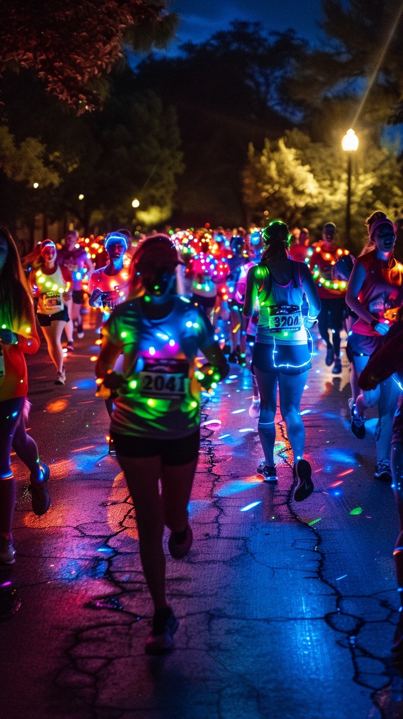 Over Light Races Free Nighttime Lighted Race Photo - Runners, Nighttime, Lights ...