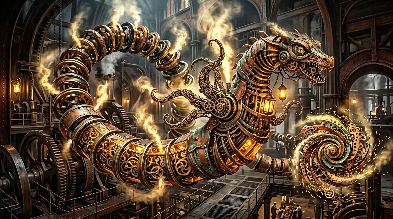 Free Clockwork Dragon Coils Image - Steampunk, Dragon, Clockwork ...