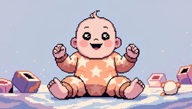 Free Pixel Baby Joy Image - Baby, Infant, Pixel | Download at StockCake