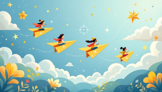 Free Magical Sky Explorers Image - Whimsical, Children, Explorers ...