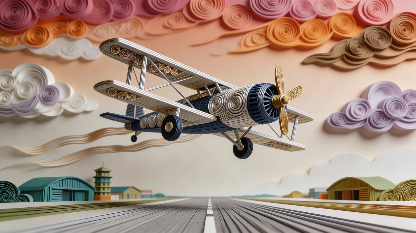 Flyable Paper Biplane Free Paper Biplane Soaring Image - Quilling, Biplane, Aircraft ...