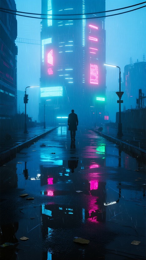 Neon Ai Works Free Neon Rain Walker Image - Cyberpunk, Neon, Futuristic | Download at ...