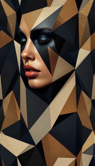 Free Geometric Face Fragment Image - Geometric, Abstract, Portrait ...