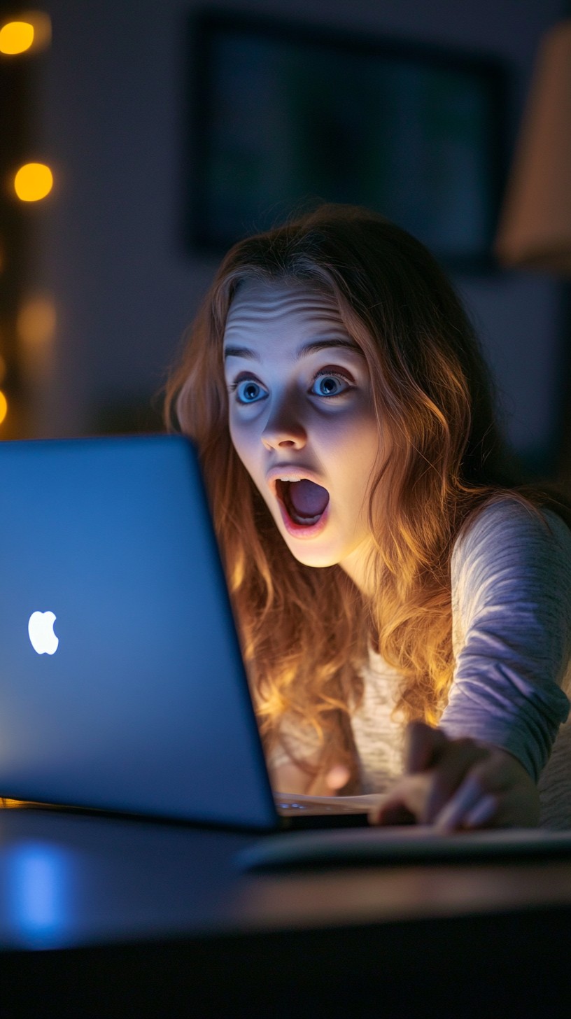 Free Shocked Laptop User Image - Shocked, Woman, Laptop | Download at ...