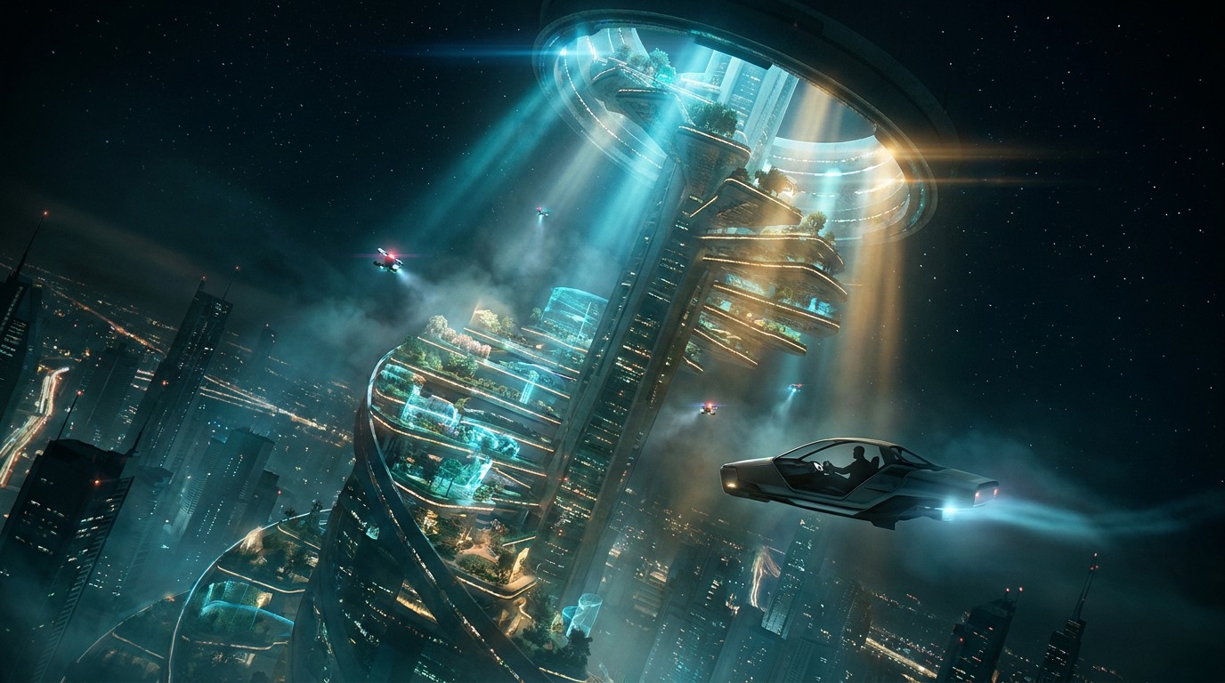Download Futuristic Glowing Skyscraper Image - Scifi, Futuristic ...