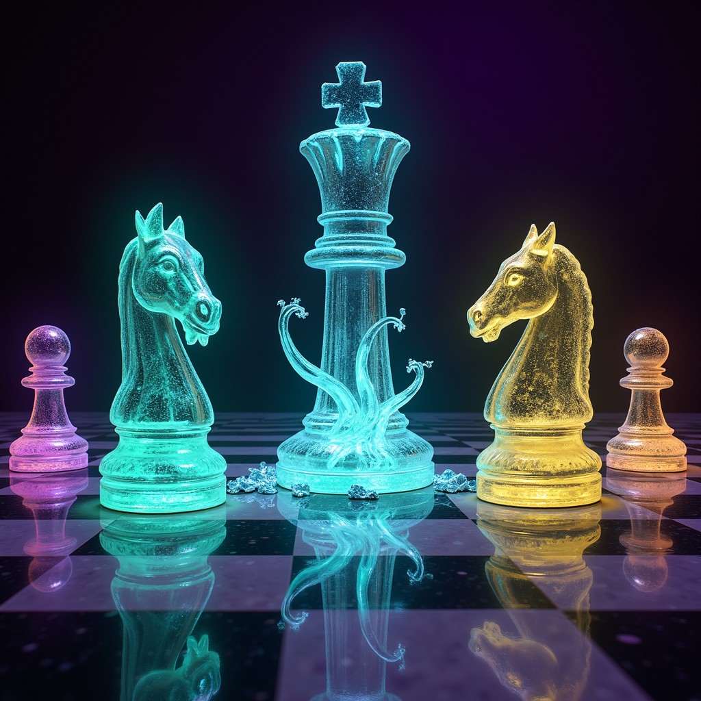 Free Luminous Chess Battle Image - Chess, Glowing, Neon | Download at ...